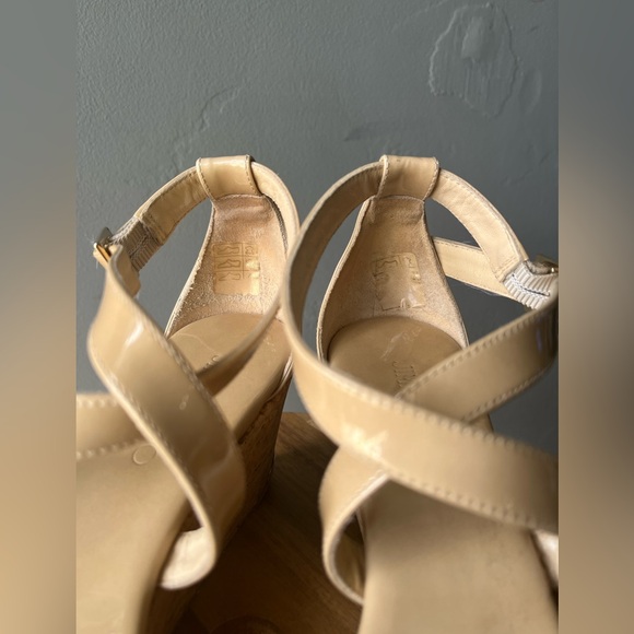 Jimmy Choo Portia Beige Patent Heels ~ Size 38 1/2